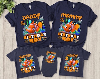 Personalized Shirt, Finding Nemo Birthday Shirt, 1st Birthday Shirt, Finding Nemo Family Matching Shirts, Family Matching Shirt S-11042303