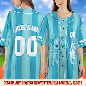 Blue Clues Baseball Jersey, Blue Dog Lovers Birthday Girl Jersey, Personalized Blue Clues Family Shirt, Blue Clues Kids SLWO12