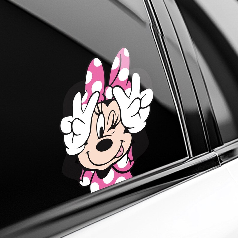 Disney Mickey Mouse Peeking Car Window Decal - Bumper Waterproof Vinyl ...
