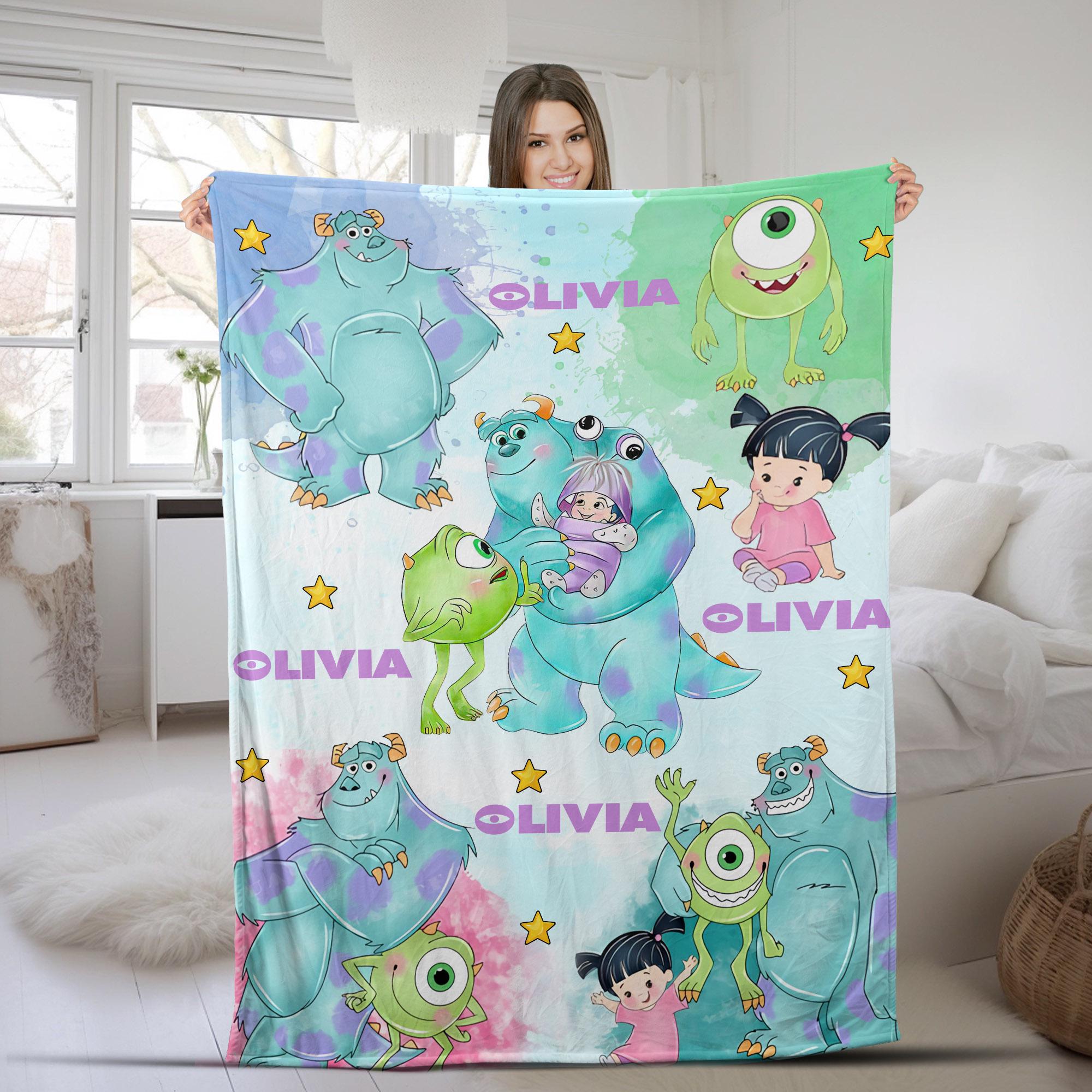Discover Personalized Watercolor Disney Monsters Inc Blanket