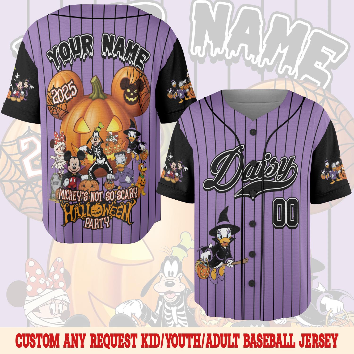 Discover Personalized Disney Mickey & Friends Halloween Baseball Jersey