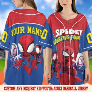 Personalized Disney Spidey and His Amazing Friends Baseball Jersey, Superhero Spidey Birthday, Spiderman Birthday Family Tee OHQJ11