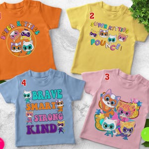 Super Kitties Inspired Birthday Shirt, Super Kittiy Party theme, Personalized Birthday Shirt, Gift Birthday Shirt, Family tees UNW413