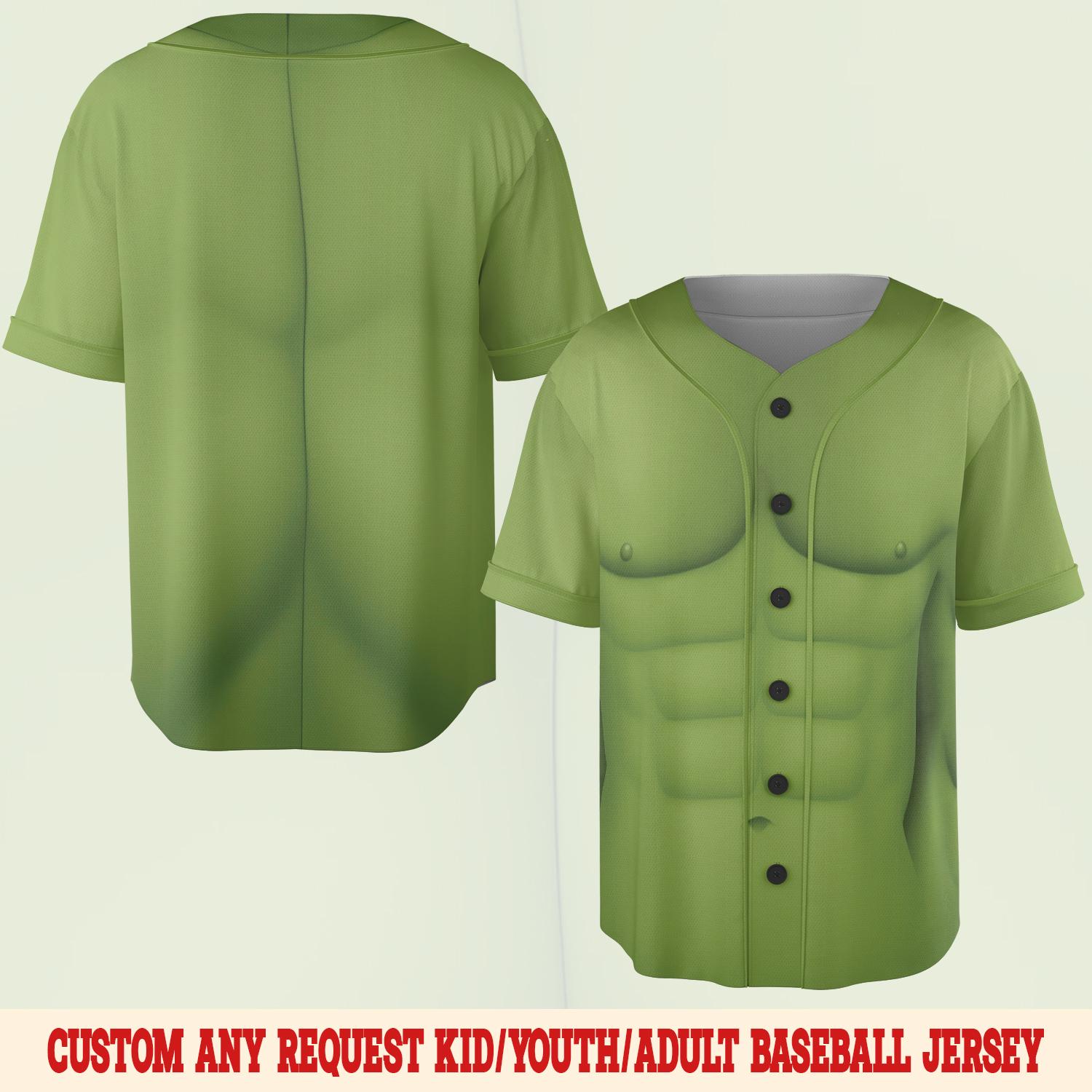 Discover The Hulk Cosplay Baseball Jersey/Green Hulk Costume 3D Jersey
