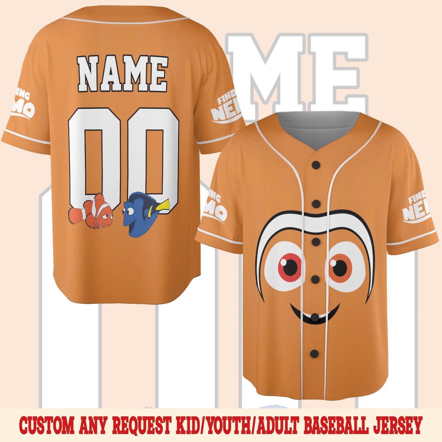 Discover Finding Nemo Baseball Jersey, Personalized Number Name Jersey
