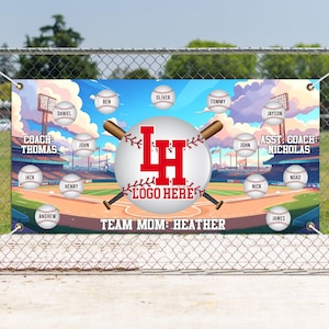 Baseball Team Banner/Softball Team Banner/T-Ball Team Banner/Custom Team Banner/Sport team Banner With Metal Grommets OHQU01