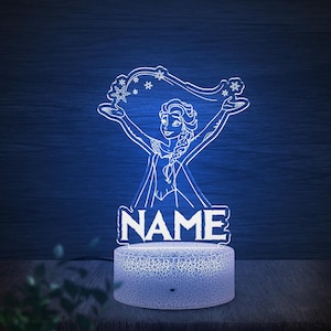 Frozen Elsa Night Light/Frozen Personalized Gift/16 Color LED Kids Room Night Light Lamp/Nursery Decor/Kid Room Decor/Frozen Gift OHTA20