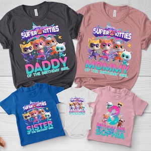Superkitties Birthday Shirt/Super Kitties Birthday Family Shirts/Hero Kitties Shirt/Custom Birthday Shirt/Super Cat Birthday Tee OHQK23