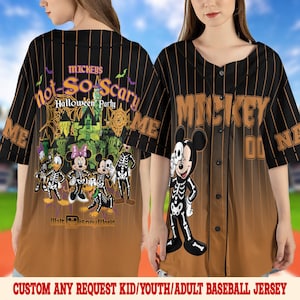 Custom Mickey&#39;s Not So Scary 2025 Baseball Jersey, Custom Adult Halloween Family Baseball Jersey, Disney Characters Disney Trip SLYZ02