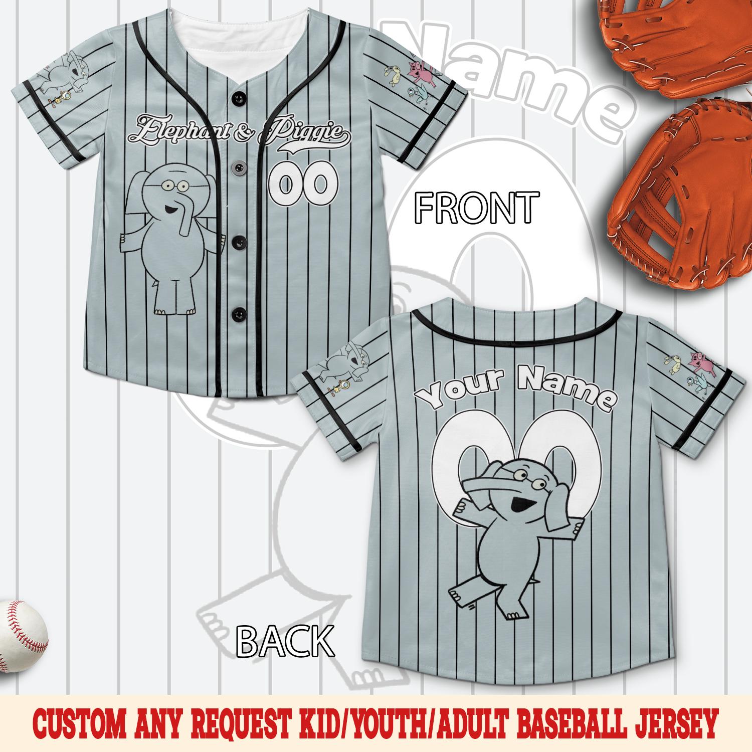 Elephant and Piggie Baseball Jersey – Mo Willems Character Shirt, Teacher Reading Tee, Cute Literacy Book Lover Top UNZI05-04