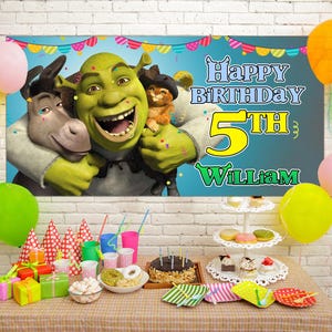 Shrek Birthday Party, Shrek Party Banner, Shrek Birthday Backdrop, Shrek Decorations, Shrek Birthday, Birthday Banner, Shrek Backdrop SKYG20