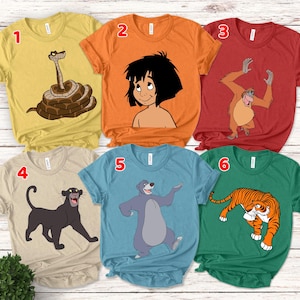 Disney Jungle Book Characters Group Custom Shirt, Personalized The Jungle Book Shirt, Mowgli Shirt, Baloo Shirt, Shere Khan Shirt SJZO09