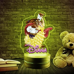 Princess Belle NightLight,Belle Customized Night Light,Personalized Name Night Light,Gift For Kids,LED Light,Princess Night Light K-26122242