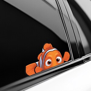 Dory Nemo Peeker Peeking Car Window Decals - Funny Bear Bumper Waterproof Stickers - Finding Nemo - Pack Stickers UNZMSK23