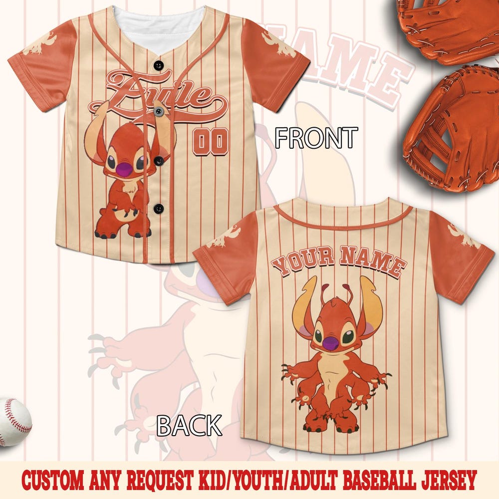 Disney Stitch All Characters Baseball Jersey, Disney Lilo & Stitch, Cute Alien Cartoon Shirt, Ohana Family Gift Baseball Jersey Un1F06-4