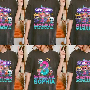 Superkitties Birthday Shirt/Super Kitties Birthday Family Shirts/Hero Kitties Shirt/Custom Birthday Shirt/Super Cat Birthday Tee OHQK23
