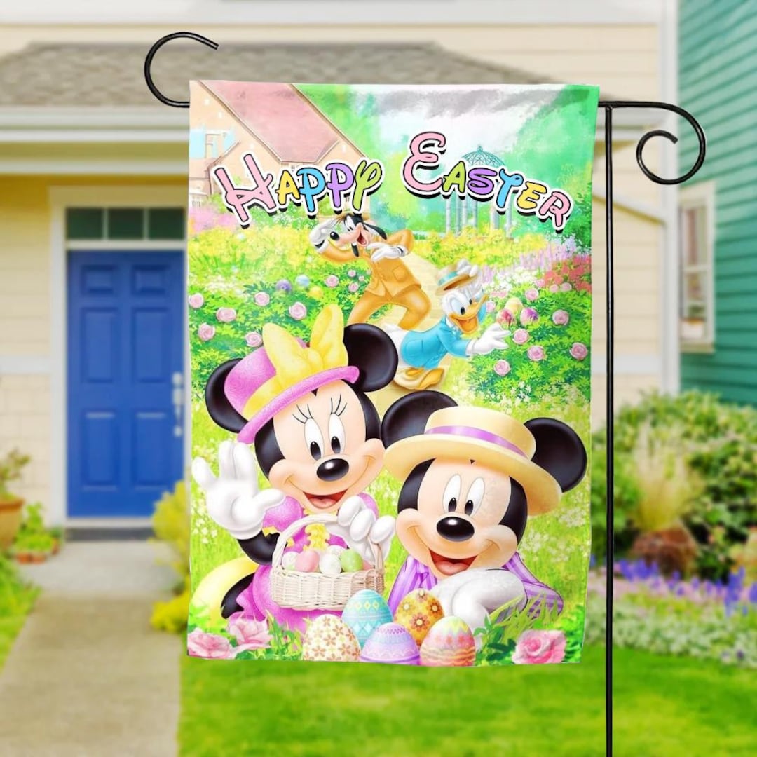 Disney Easter Eggs House Flag/disney Easter Garden Flag/disney Mickey ...