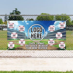 Baseball Team Banner/Softball Team Banner/T-Ball Team Banner/Custom Team Banner/Sport team Banner With Metal Grommets OGRH66