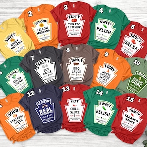 Group Condiments Shirt/Matching Condiment Halloween Costume Shirt/Ketchup And Mustard Shirts/Halloween Costume/Condiments Group OFVQ09