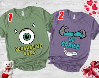 MU James P. Sullivan Mike Wazowski Couple Shirts/Disney Monster Inc Couple Shirts/Mike and Sully Shirt/Disney Couple Shirts OGZB12