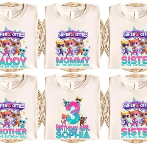 Superkitties Birthday Shirt/Super Kitties Birthday Family Shirts/Hero Kitties Shirt/Custom Birthday Shirt/Super Cat Birthday Tee OHQK23