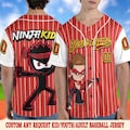 Custom Ninja Kidz Time Masters Baseball Jersey,Personalized Ninja Kidz Baseball Jersey,Ninja Kidz Birthday Party Jersey UN1R01-4