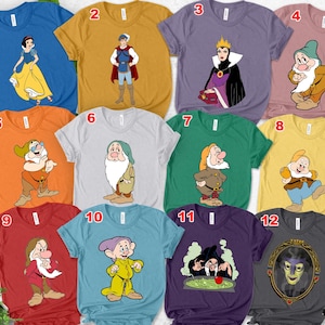 7 Dwarf Inspired Shirts, Disney Cosplay Costume, Seven Dwarf Halloween Group Shirt, 7 Dwarfs Family Halloween UM2S09