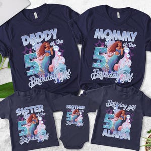 Little Mermaid Birthday Shirt, Ariel Birthday Shirt, Custom Ariel Birthday Shirt, Family Birthday Shirt UMVR15