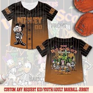 Custom Mickey&#39;s Not So Scary 2025 Baseball Jersey, Custom Adult Halloween Family Baseball Jersey, Disney Characters Disney Trip SLYZ02