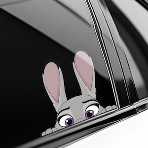 Zootopia Peeker Sticker/Judy Hopps Nick Wilde Vinyl Peek‑A‑Boo Decal for Car, Laptop, Water Bottle – Waterproof Disney Zootopia Gift OHUN22