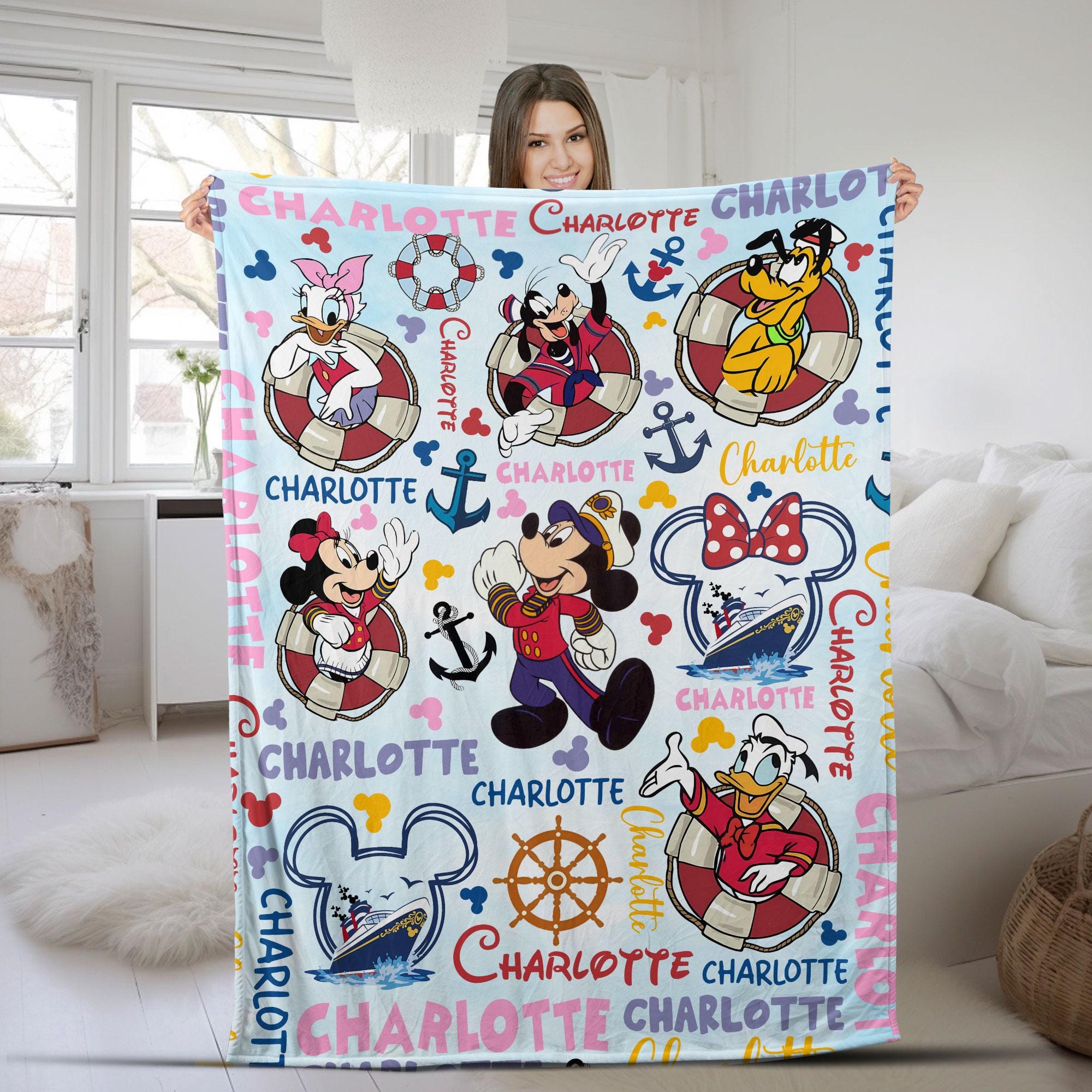 Discover Personalized Mickey and Friends Disney Cruise Blanket