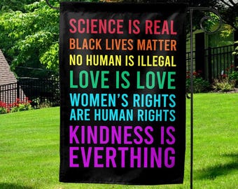 Equality And Inclusion Inspriational Garden Flag, Women's Rights Outdoor Flag, Exclusive Fabric, In This House We Believe SLT518