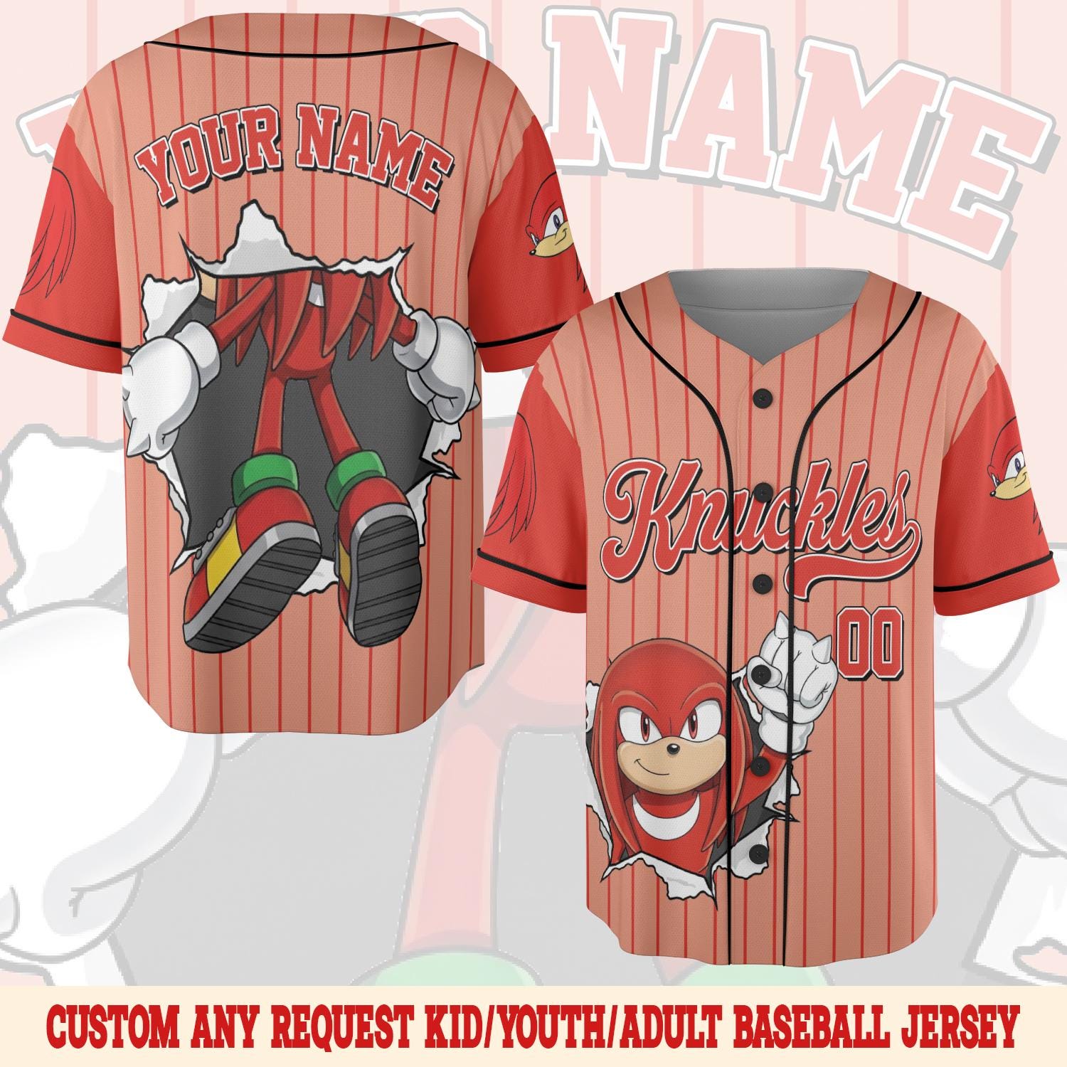 Discover Custom Sonic Halloween Baseball Jersey, Sonic the Hedgehog Jersey