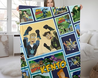 Wild Kratts Fleece Blanket | Kratt Brothers Blanket | Wild Kratts Cartoon Throw Blanket For Bed Couch Sofa SKYR25