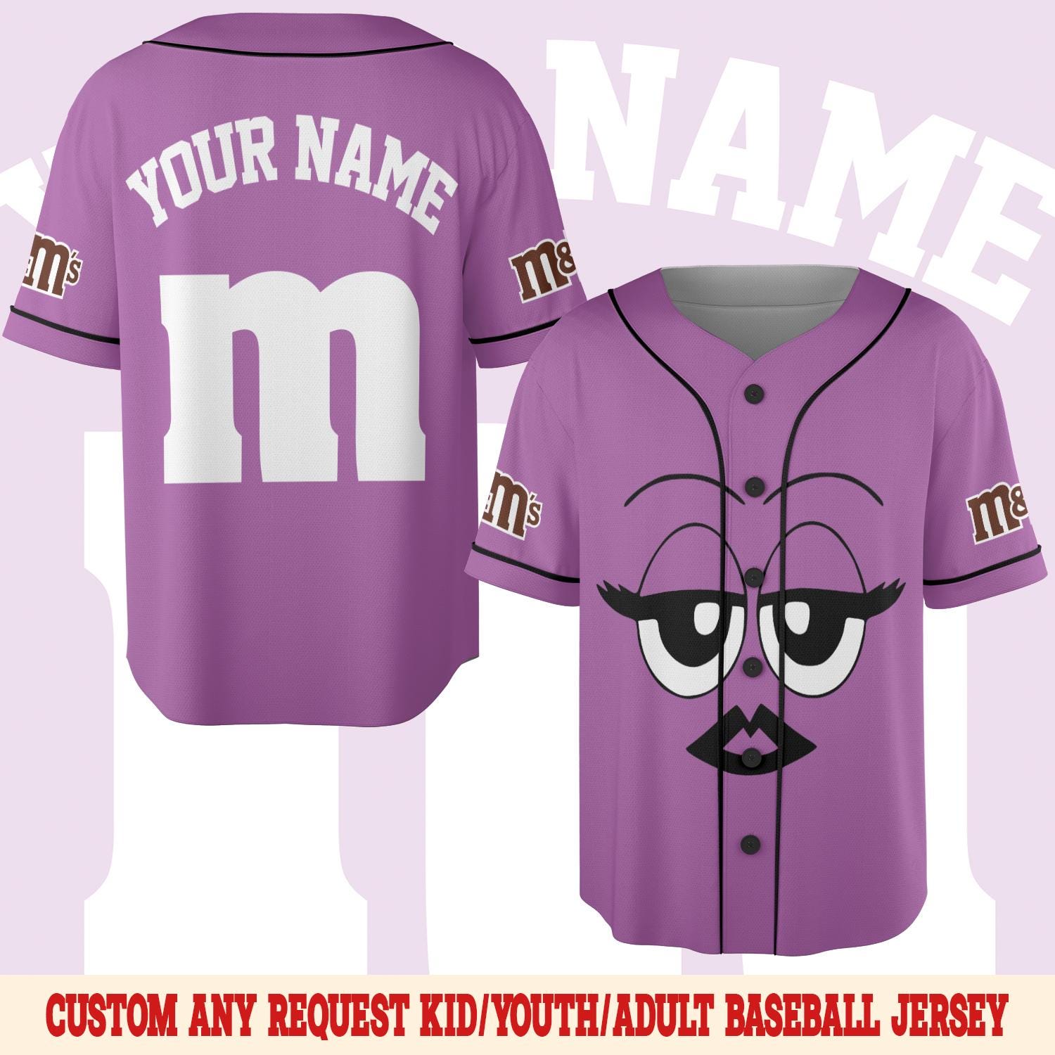 Discover personalized m m candy halloween baseball jersey, m and m birthday baseball jersey