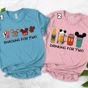 Pregnancy Shirt, Disney Vacation, Snacking For Two Pregnancy Announcement Shirt, Disney Shirts For Couples, Funny Mom to be Shirt UNWR07