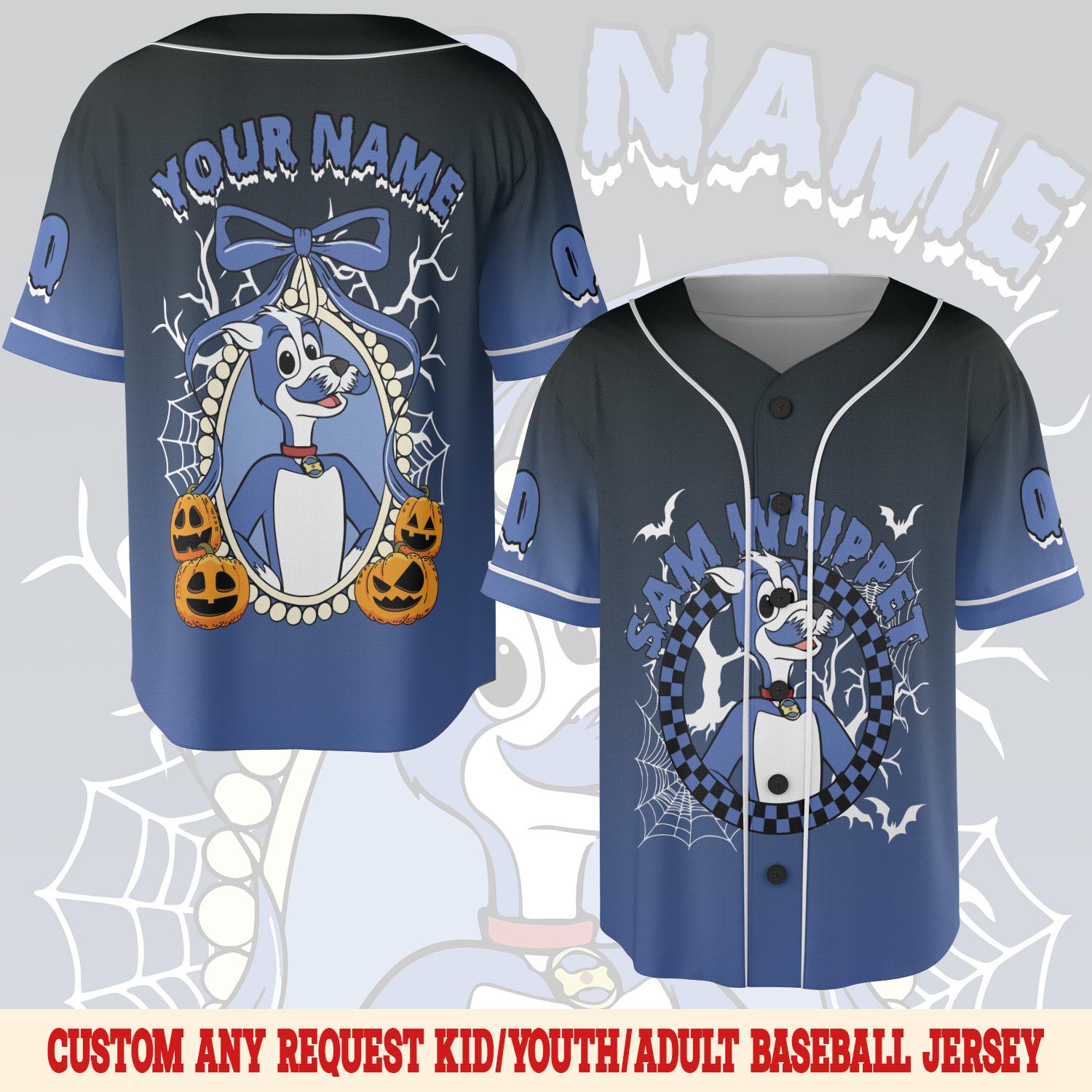 Discover Custom Go Dog Go Character Halloween Baseball Jersey, Halloween Party 2025 Jersey