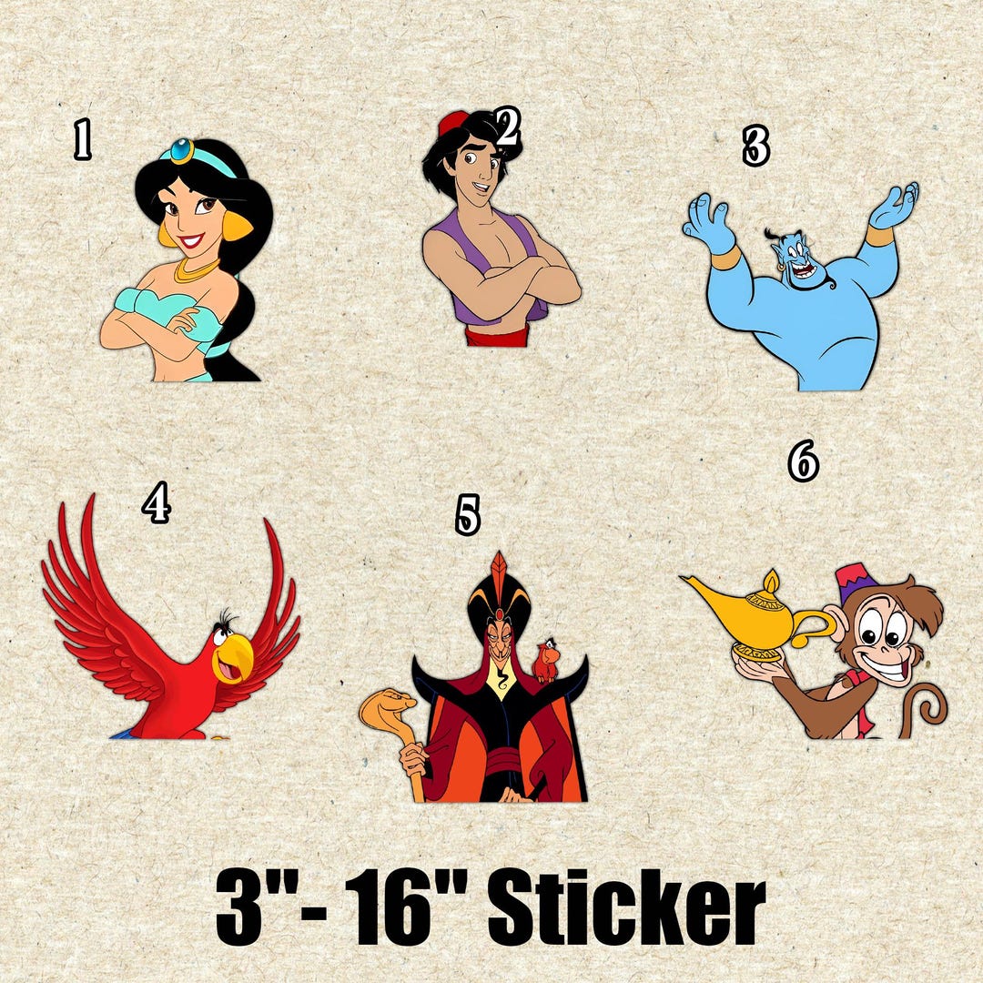 Aladdin Peeker Sticker, Disney Aladdin Peeking Vinyl Decal for Car ...