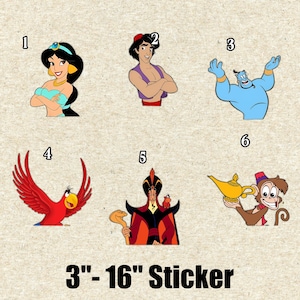 Aladdin Peeker Sticker, Disney Aladdin Peeking Vinyl Decal for Car, Laptop, Water Bottle, Waterproof Aladdin Sticker OHVO15