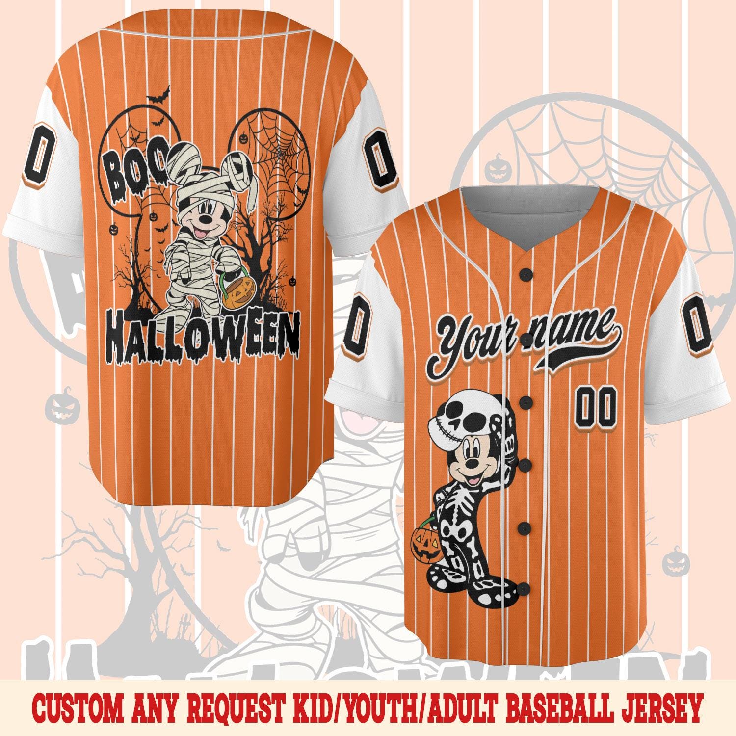 Discover Personalized Disney Mickey & Friends Halloween Baseball Jersey