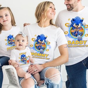 Sonic The Hedgehog Birthday Family Shirt, Custom Name Sonic Shirt, Sonic The Hedgehog Birthday Party Gift SLUS20