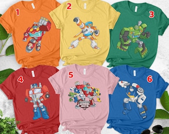 Transformers Rescue Bots Birthday shirt Rescue bots Party Theme shirt Raglan Personalized shirt Family Shirt Gift Birthday shirt UNU109