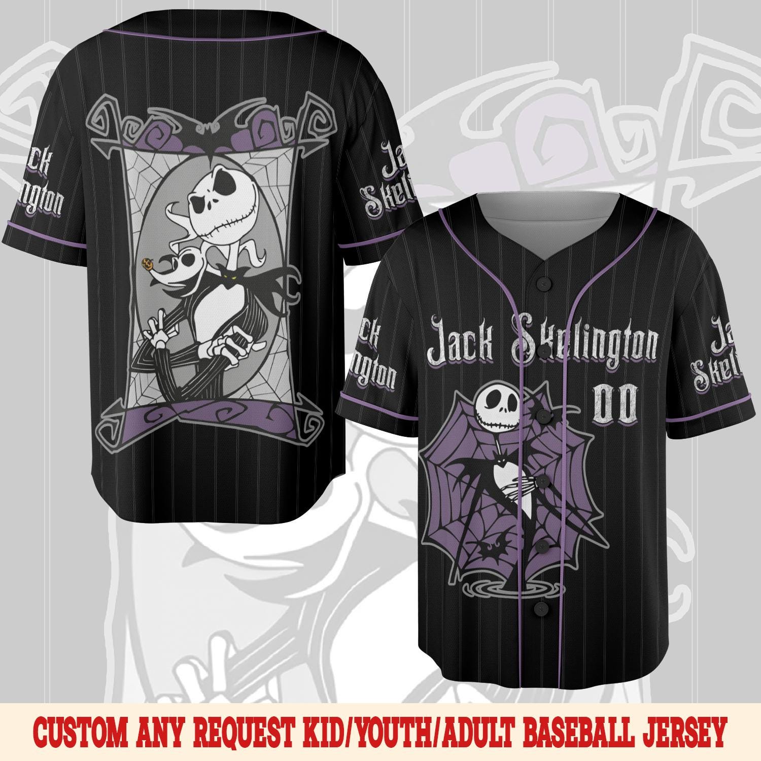 Discover Personalized Jack Skellington Baseball Jersey, Custom Nightmare Before Christmas Jersey