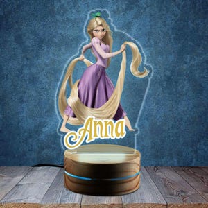Princess Rapunzel Night Light/Rapunzel Customized Night Light/Personalized Name Night Light/Gift For Kids/LED Light  OFZL09
