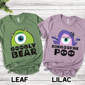 Googly Bear and Schmoopsie Poo Couple Shirt/Monsters Inc Couple Shirts/Disney Anniversary Shirt/Disneyworld Couple Shirt O-06052301A
