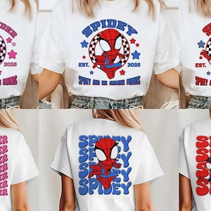 2-sided Spidey and His Amazing Friends Shirt, Ghost Spider Spin Matching Tee, Disney MCU Comic Tee, Disneyland Family Trip Gifts UNWX16