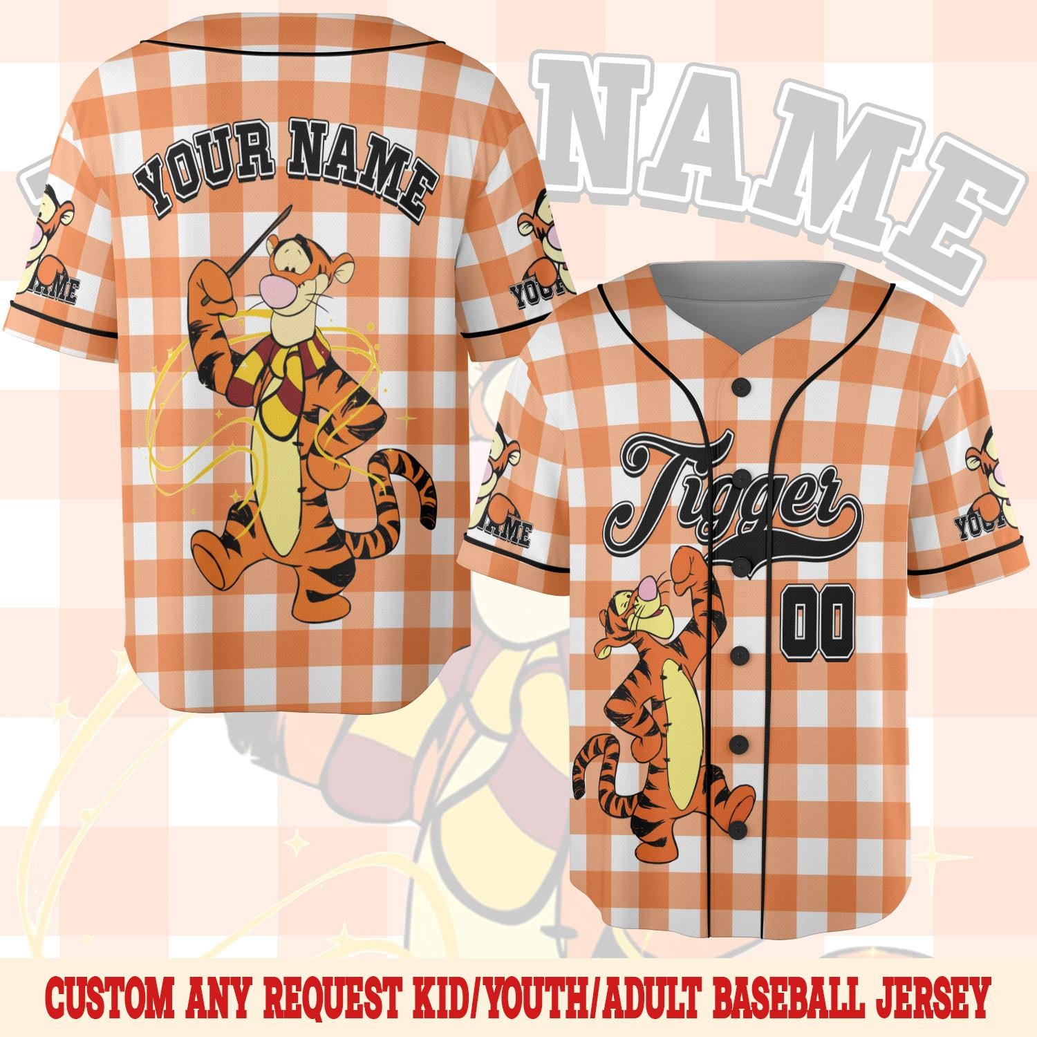 Discover Custom Disney Winnie the Pooh Baseball, Personalized Disney Baseball Jersey