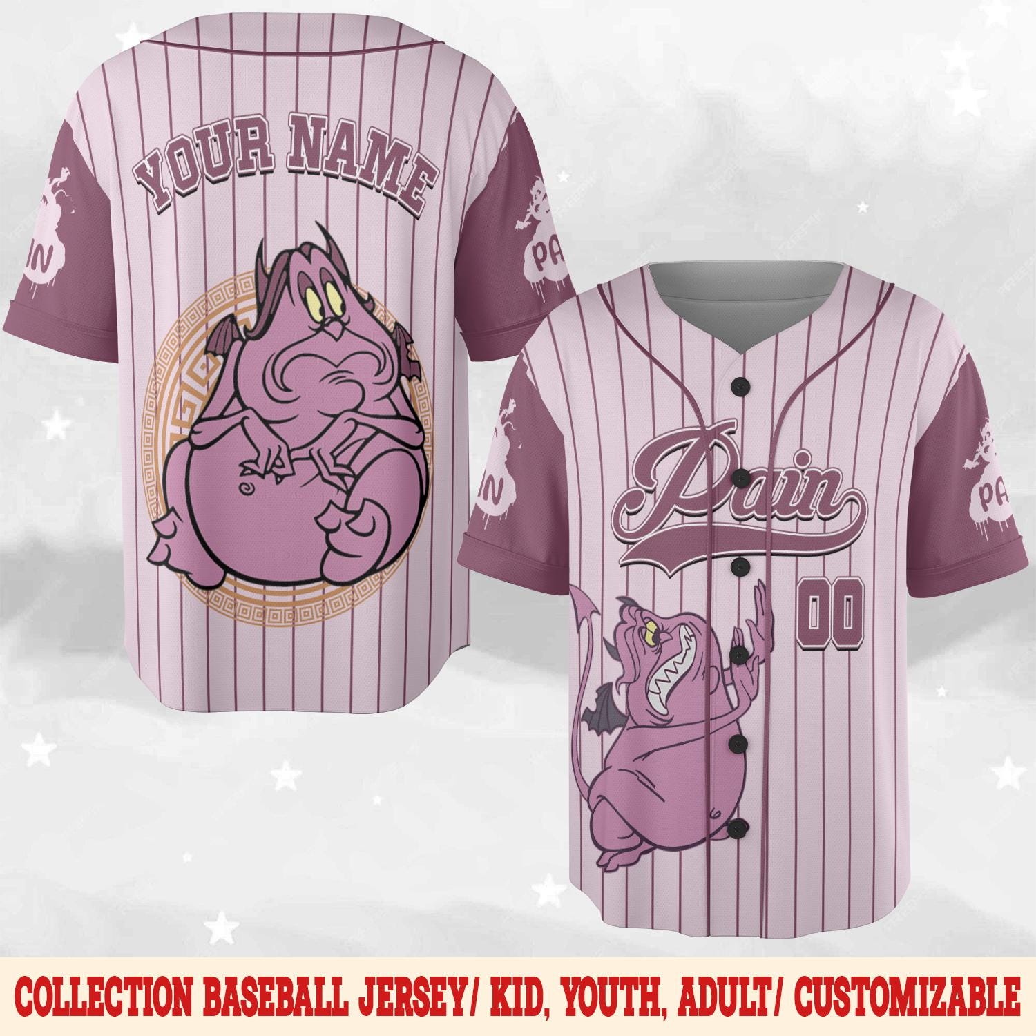 Discover Disney Hercules Pain And Panic Baseball Jersey, Pain And Panic Couple Matching