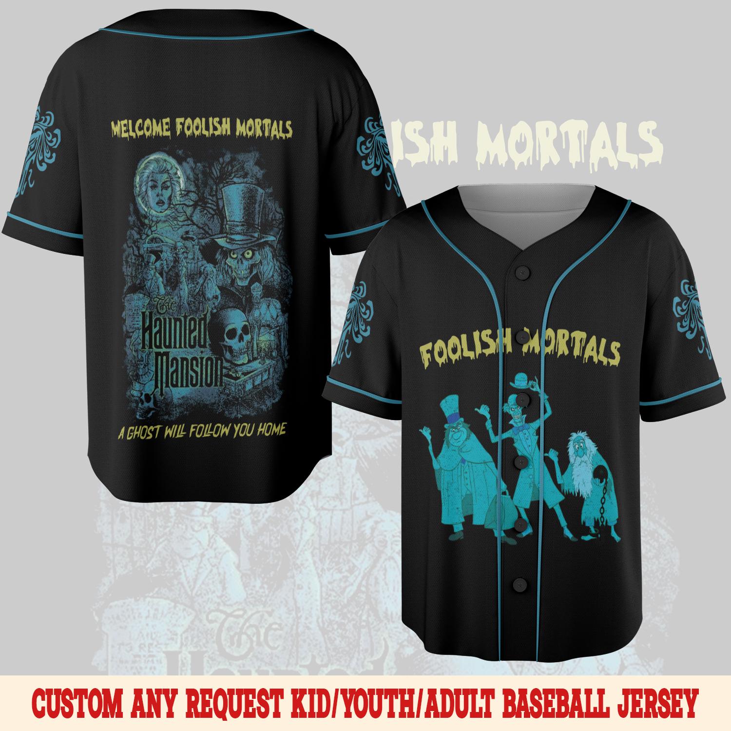 Discover Halloween Haunted Mansion Baseball Jersey, Hitchhiking Ghosts Shirt