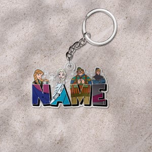 Elsa Frozen Christmas keychain, Princess Elsa&Anna keychain, sisters Christmas keychain, Personalized Christmas Friendship keychain UMAN04-2